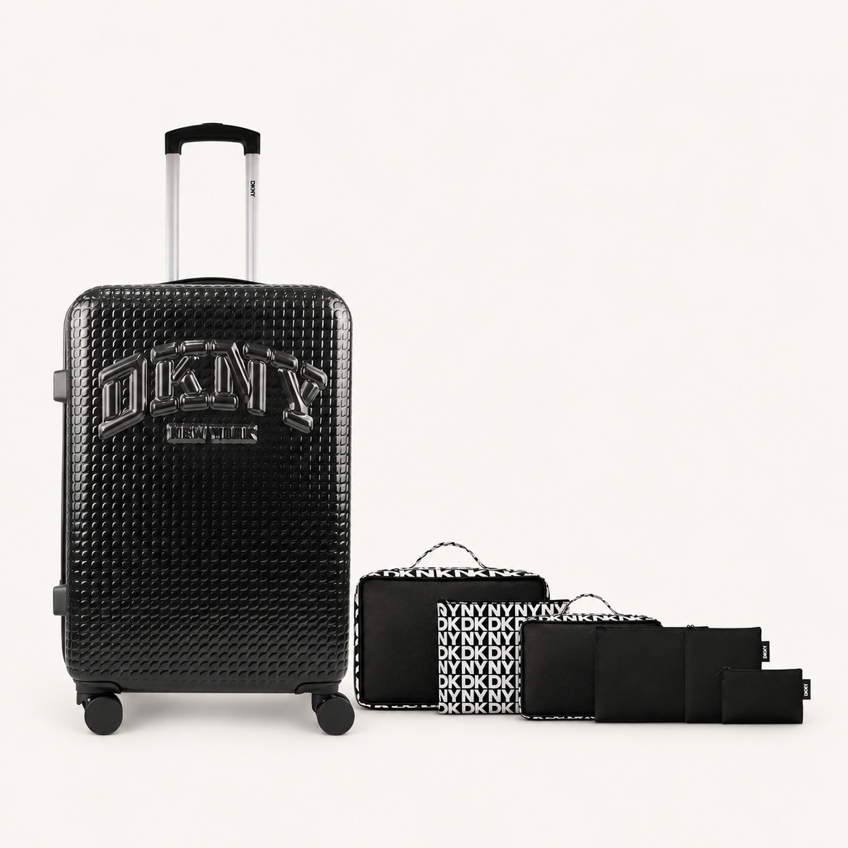 Pack Maleta Grande Hot Town negra + Set 6 Organizadores de Viaje
