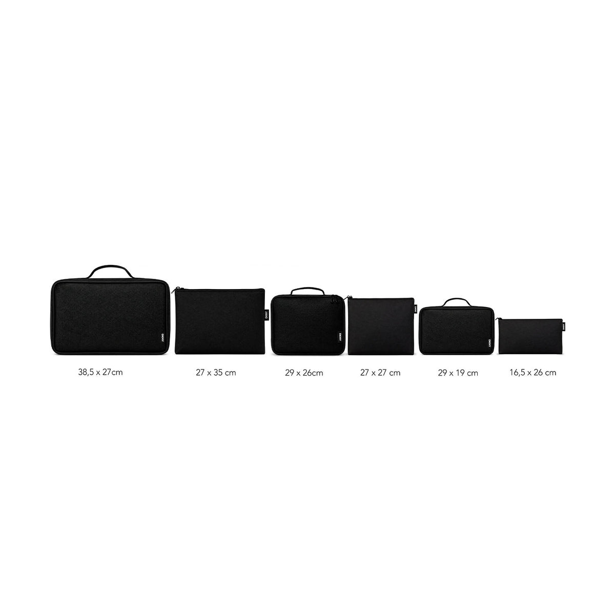Set 6 Organizadores de Viaje Packing Cubes Chelsea negro