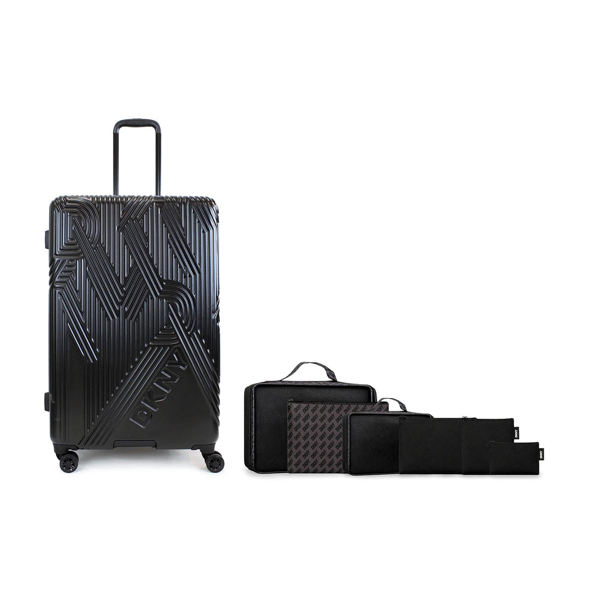 Pack Maleta Grande City Scape + Set 6 organizadores De Viaje DKNY