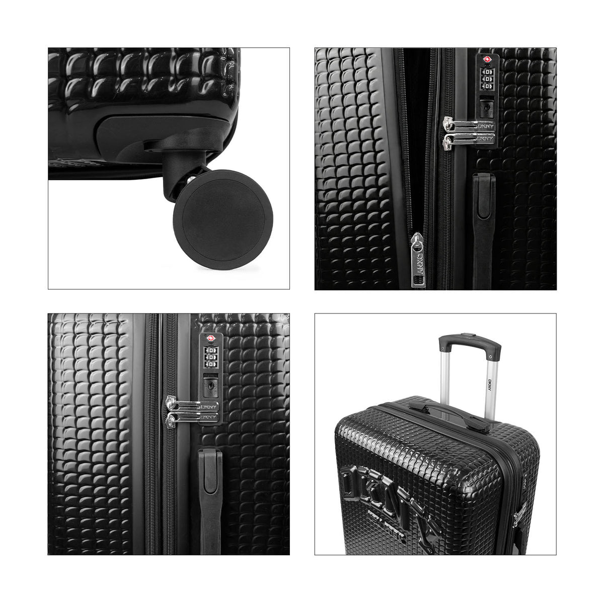 Set 3 Maletas DKNY Hot Town + Almohada Memory Foam negro