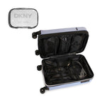 Pack 2 Maletas DKNY Beveled S+L Celeste + Almohada de Viaje Varsity Negro
